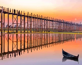 U Bein Bridge Myanmar diamond painting