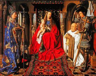 Virgin and Child with Canon van der Paele by Jan van Eyck diamond painting