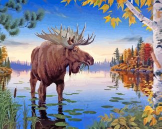 Wildlife Moose diamond painting