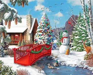 Winter Christmas Home diamond painting