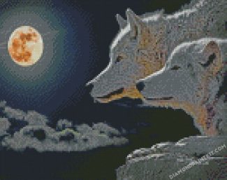 Wolves Moonlight diamond paintings