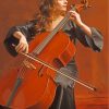 Woman Playing Cello diamond painting