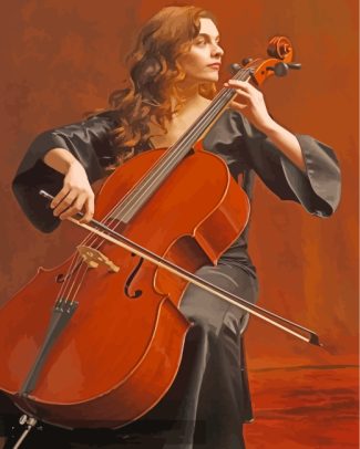 Woman Playing Cello diamond painting