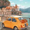 Yellow Vintage Fiat diamond painting