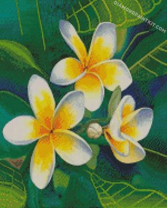 Yellow White Frangipani diamond paintings