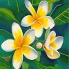 Yellow White Frangipani diamond painting