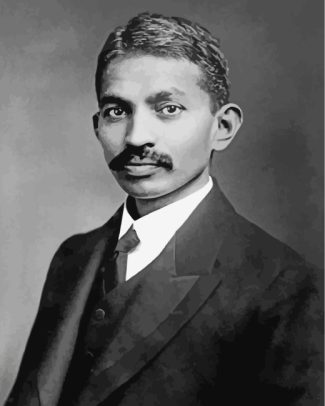 Young Gandhi Black and White diamond painting