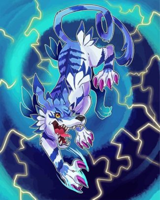 aestehtic Garurumon diamond painting