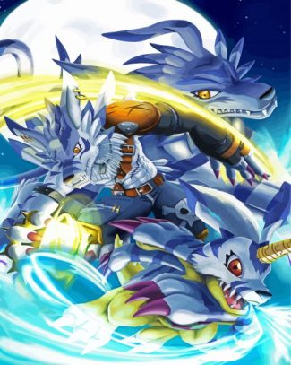 aesthetic Garurumon diamond painting