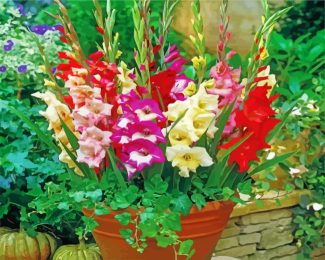 aesthetic Gladiolus flowers diamond painting