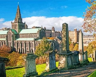 aesthetic Glasgow Cathedral diamond painting