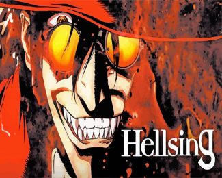 aesthetic Hellsing anime diamond paintiing