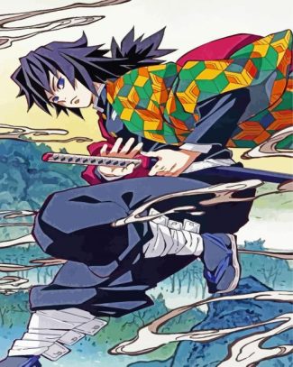 aesthetic kimetsu no yaiba character giyu diamond painting