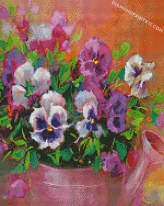 aesthetic pansies flowers diamond paintings