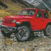 aesthetic red jeep diamond paintings