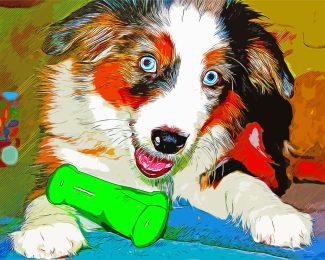 australian shepherd aussie Dog diamond painting