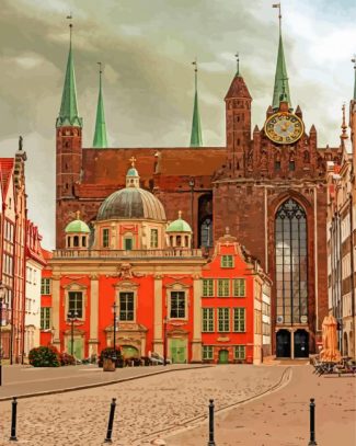 basilica of st mary of the assumption of the blessed virgin mary in gdansk building diamond painting