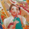 beautiful lady with traditional Hanbok diamond paintings