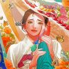 beautiful lady with traditional Hanbok diamond painting