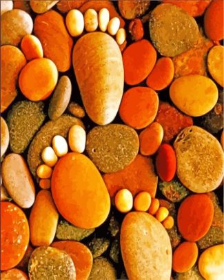 beige and brown Pebbles diamond paintings