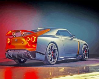 black gtr car diamond painting