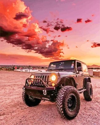 black jeep sunset diamond paintings