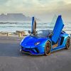 bllue Lamborghini diamond painting