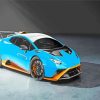 blue and Orange Lamborghini diamond painting