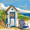 blue beach hut diamond paintings