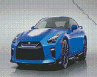 blue gtr sport car diamond paintings