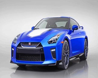 blue gtr sport car diamond paintings