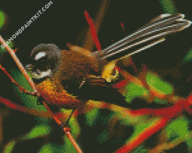 brown fantail bird diamond paintings