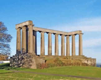 calton hill Edinburgh diamond painting