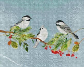 cap chickadee In Snow diamond paintings