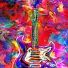 colorful guitar diamond painting