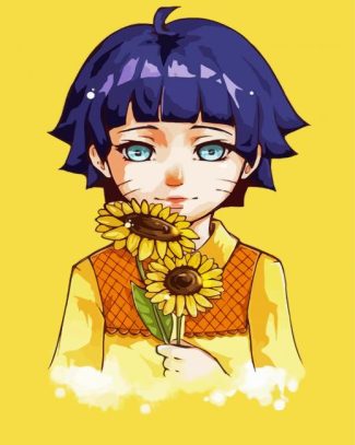 cute Himawari Uzumaki and sunflowers diamond painting