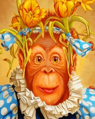 cute monkey diamond painting