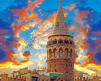 galata tower diamond painting