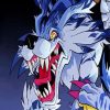 garurumon digimon anime diamond painting