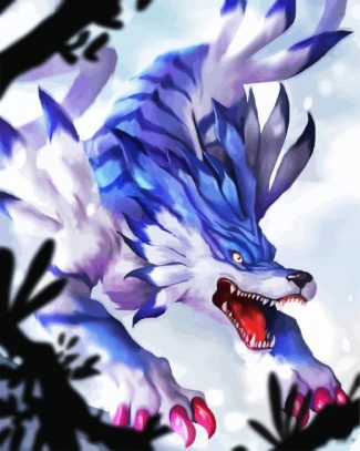 garurumon digimon diamond painting