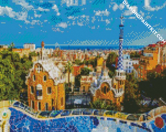 gaudi Park Güell building diamond paintings