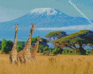 giraffes kilimanjaro diamond paintings