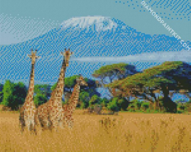 giraffes kilimanjaro diamond paintings