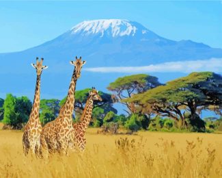 giraffes kilimanjaro diamond paintings