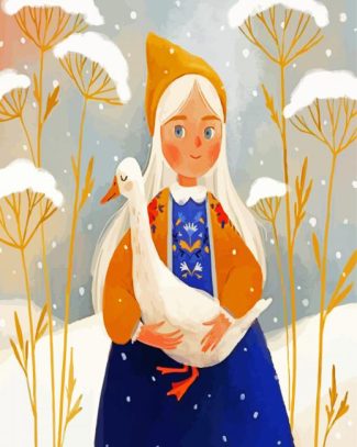 girl and Goose diamond paintings