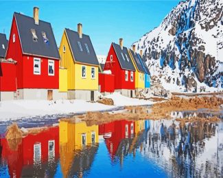 greenland houses diamond paintings