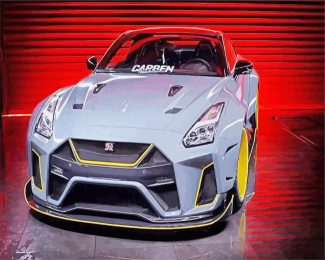 grey gtr car diamond painting