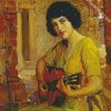 guitarist beautiful lady diamond paintings