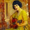 guitarist beautiful lady diamond paintings