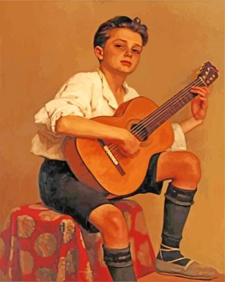 guitarist boy diamond paintings